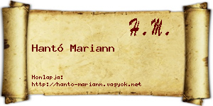 Hantó Mariann névjegykártya